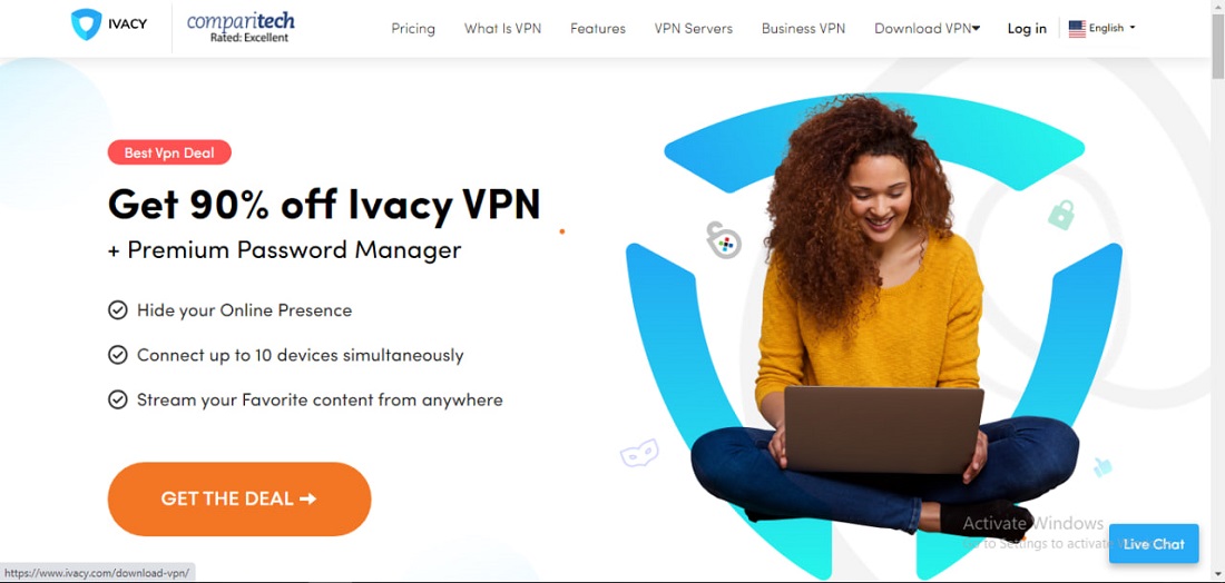 Trang chủ chính thức của IvacyVPN hiện nay